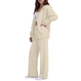 thumbnail image 3 of Evdexr Women's Sweatsuits 2 Piece Outfits Zip Up Long Sleeve Hooded & Sweatpant Hoodies Outfits 2026 Fall Baggy Workout Lounge Lounge Set with Pockets L, 3 of 6
