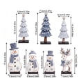 thumbnail image 3 of Novryn Christmas Wooden Tabletop Decor Set of 7, 6 x 2 Inch Snowman Reindeer Table Decor, Rustic Wooden Accent for Tabletop and Wall Display, 3 of 7