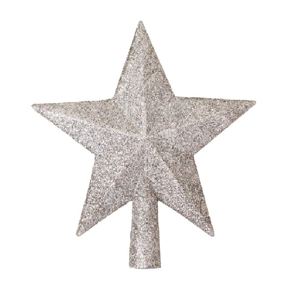 Christmas Decorations Glitter Star Tree Topper Christmas Silver Decorative Holiday Star Ornament Christmas Tree Top Ornaments Gifts