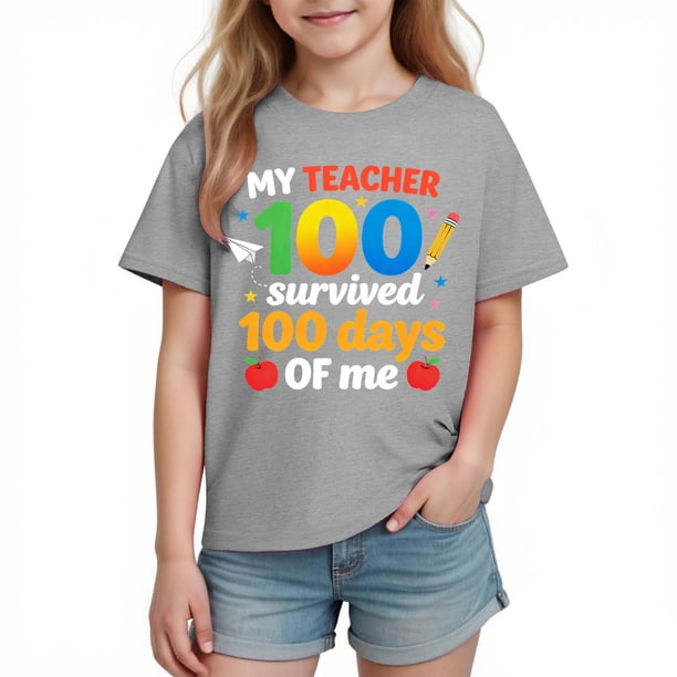 Tops de Manga Corta Linda con Impresión Gráfica para Niños Niños Y Niñas, Tela Suave Transpirable para la Temporada Escolar, Juego Informal