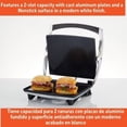 thumbnail image 4 of 12"x10" Ceramic Nonstick Panini Press, Stainless Steel and Cast Aluminum Plates, Swivel Top Plate, 1400W, 4 of 6