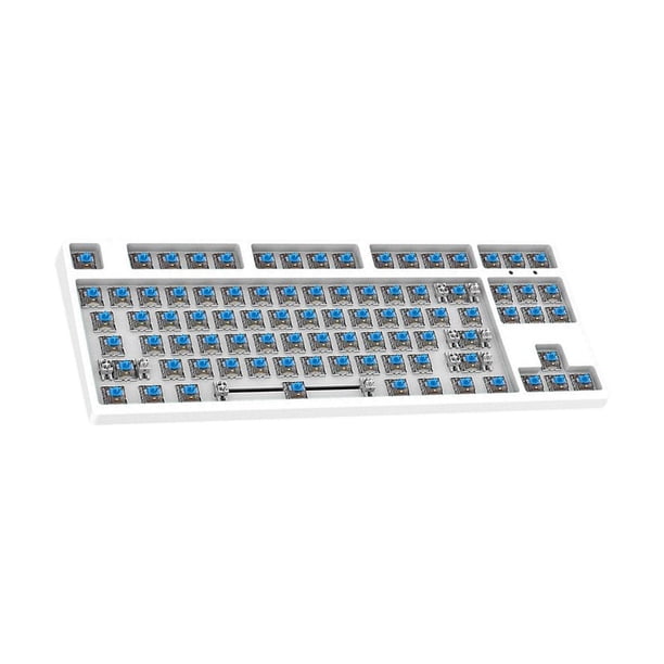 Teclado mecánico con cable perfke DIY 87 teclas ABS retroiluminado blanco