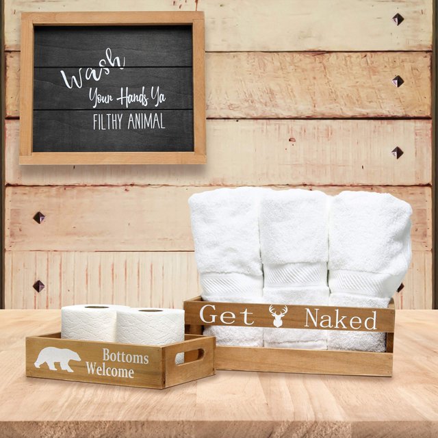 Juego de baño Elegant Designs HG3100-NCL en madera rústica 12x10 cm