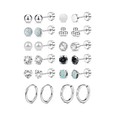 thumbnail image 1 of 12pare Piercing Arete Oreja Cartílago Mujer Acero Inoxidable PLATA, 1 of 5