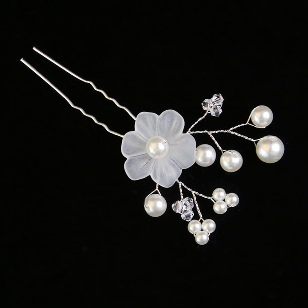 TITINICE 12Pcs Handmade U Shape Hairpins Assorted Color Flower Hair Chopsticks for Casual and Party Wear