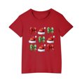 thumbnail image 2 of Zwiiyzr 2025 Chemises de Noël Mignonnes pour Garçons et Filles Mode Imprimée Décontractée Manches Courtes Col Rond Coton 3-10 Ans Rouge, 2 of 5