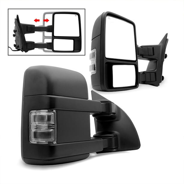 Fit 9907 Ford F250 F350 F450 Smoked Power Heated LED Signal Towing