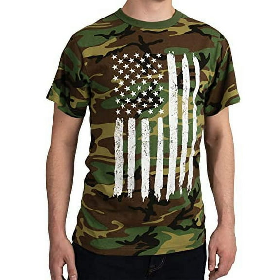 Rothco Woodland Camo US Flag T-Shirt 11047 - S