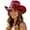 Red, variant on Summer Western Cowboy Hat For Wide Brim Rolled Edge Beach Sun Visor Party Cowboy Hats Pack