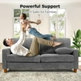 thumbnail image 5 of Kidirect 70in Grey Sofa, Couches for Living Room 21in Extra Deep Seats,  Corduroy Sofas for Living Room No Tool Assembly, Modern Oversized Love Seat with 2 Pillows, Sofa Couch for Bedroom, 5 of 9