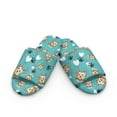 thumbnail image 2 of COEQINE Womens Open Toe Slippers Yorkshire Terrier Paw Teal Trendy Slip On House Slides Soft Fuzzy Slippers Portable Indoor Shoes Slip On Home Sandals Footwear for Ladies Mom, 36-37, 2 of 7