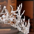 thumbnail image 2 of EeaseMX Corona barroca de aleación con diamantes de imitación, tocado vintage, tiara nupcial, accesorio para el cabello, tocado de boda (blanco), 2 of 7