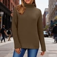 thumbnail image 6 of Gytharion Women's Turtleneck Sweaters Regular Solid Color Long Sleeve High Neck Knit Pullovers with Ribbed Cuffs Classic Jumper Tops, 6 of 8