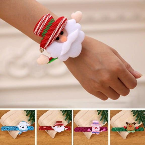 Christmas Slap Bracelet, LED Glowing Snap Bracelets Kids,Xmas Accesorries for Kids and Adult