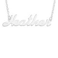 thumbnail image 3 of Sterling Silver 'Heather' Name Pendant on 16-inch Trace Chain - White, 3 of 4