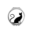 thumbnail image 1 of Élégant Chat Noir Animal Contour Main Miroir Compact Rond Portable Poche Verre, 1 of 3