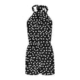 thumbnail image 4 of Wovilon Women's Halter Neck Polka Dot Romper with Elastic Waist and Sleeveless Design, Summer Casual Short Jumpsuit for Vacation Beach and Daily Wear, 4 of 4