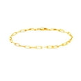 thumbnail image 2 of Sterling Silver 14k Gold Overlay Paper clip Link Chain Bracelet (2.6m) 7.5", 2 of 4