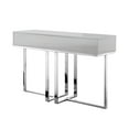thumbnail image 4 of Posh Living Mano 2-Drawers Stainless Steel Base Console Table Light Gray/Chrome, 4 of 10