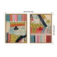 thumbnail image 5 of Kate and Laurel King of Clubs & Queen With Flower 2 Piece Framed Canvas Wall Art Set by Felicia Dadak, Sylvie Natural Modern Contemporary, Abstract Art for Wall Decor, 5 of 8