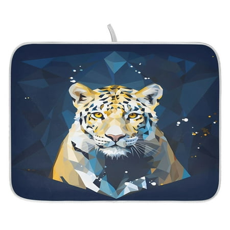 

Ryvnso Abstract Cheetah Leopard Dish Dry Mat for Kitchen Counter Absorbent Drainer Pad 18x24in