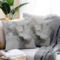 thumbnail image 2 of Grey Ombre Marble Throw Pillow Covers 16x16 Inch Set of 2, Gray Marble Crack Abstract Modern Waterproof Outdoor Pillow Covers, Decorative Cushion Pillowcases for Couch, Sofa, Bed, Garden, Patio, 2 of 9