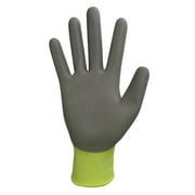 Hyper Tough Hi-Visibility Glove, Polyester Coating, Neon Green, Size Large, 3 Pairs