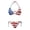 American Flag, variant on Polyester Spandex Banana Pattern Swimwear, Plus Size Design Comfortable Halter Bikini Set for Party Beach