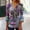 Purple#1, variant on Drovellove Women's V Neck 3/4 Length Sleeve Blouse, Printed Casual Tunic Top for Home or Office