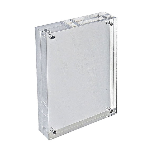 Azar Displays 104435 Clear Acrylic Magnetic Photo Frame Block 8.5" x 5.5" Vertical/Horizontal