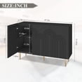 thumbnail image 2 of 47-inch Accent Sideboard Cabinet with Cloud Relief Design and 3 Doors, Black, 2 of 7