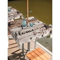 thumbnail image 2 of Outdoor Tablecloth with Umbrella Hole for Patio/Picnic/Party/Camping, Rustic Star Brown Waterproof Table Cloth Square Cover Washable, Vintage Plants Berry Wooden Grain (60"x 60"), 2 of 8