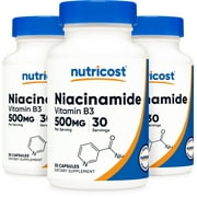 Nutricost Vitamin B3 (Niacinamide) Capsules (500 mg) (30 Capsules) Niacinamide Supplements