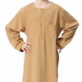 thumbnail image 5 of Boys Middle Muslim Pure Fashion Dresses And Long Topcoats Comfortable Blouse Boys Plaid Flannel Long Sleeve Boys Summer Linen Cotton Dress, 5 of 9