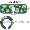 thumbnail image 4 of 4Pcs SKYSONIC Faucet Absorbent MatClovers with Circles Washable Counter Drying Pads Behind Faucet, 4 of 7