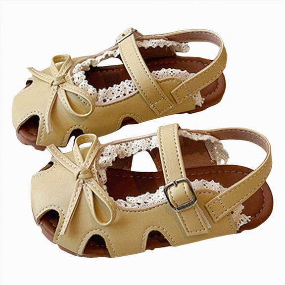 enyan Little Kids Girls Dress Pumps Glitter Sequins Princess Low Heels Princess Dress Shoes Party Dance Shoes Rhinestone Sandals Toddler Girl Sandals,Yellow,Size 10