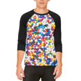 thumbnail image 1 of Halloween Sprinkles Mens Raglan T Shirt White-Black X-LG, 1 of 2