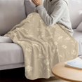thumbnail image 3 of Beige Floral Blanket Soft Cozy Warm Throw Blanket for Couch, Plush Fuzzy Flannel Fleece Blankets for Sofa, Vintage Spring Botanical Flowers Bed Blankets Lightweight Gifts for Women, 40"x50", 3 of 9