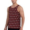 thumbnail image 2 of Gukieu Red Buffalo Plaid Merry Christmas Print Men's Quick Dry Fitness Vest, Round Neck Sleeveless Fitness Bodybuilding Top-4X-Large, 2 of 7