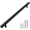 thumbnail image 2 of Modket M1610 Modern Euro Bar Cabinet Handle 304 Stainless Steel — 12" Overall Length, 10-1/8" (256mm) Hole Centers, Matte Black— 25-Packs, 2 of 6