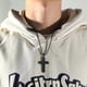 thumbnail image 4 of Collar con cruz para hombre shaofei estilo hip-hop gótico punk Plata C, 4 of 5