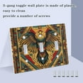 thumbnail image 3 of Yayeee Toggle Light Switch Wall Plate 2-Gang 4.56"x4.48" Decorative Outlet Cover, Retro Abstract Eagle, 3 of 7
