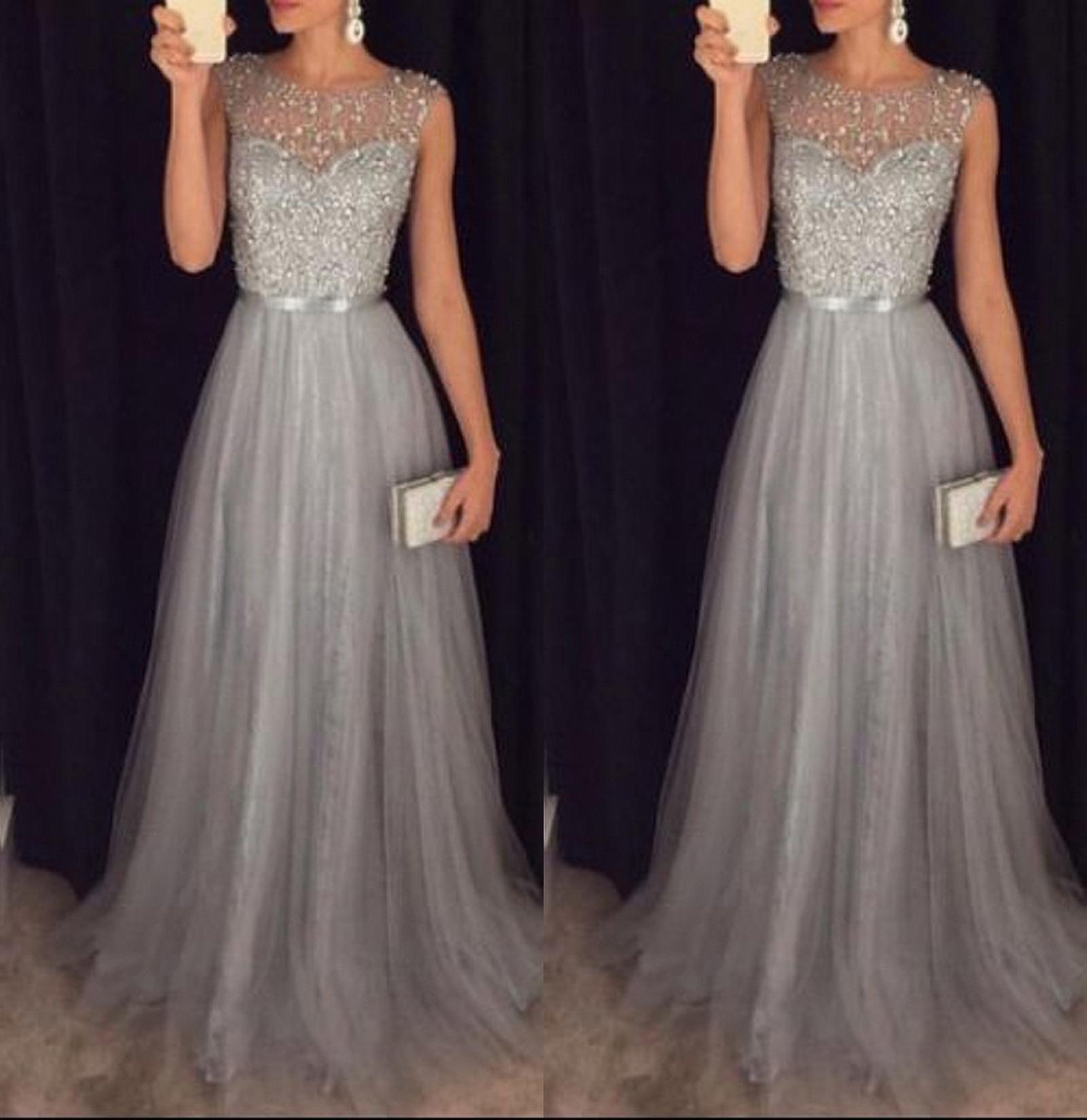 Women Formal Wedding Bridesmaid Long Evening Party Ball Prom Gown Dress