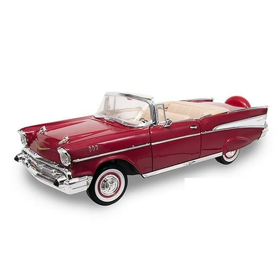 1 by 18 1957 Chevrolet Bel Air Convertible Diecast Model Car, Red