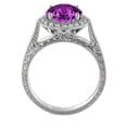 thumbnail image 7 of Amethyst 2.10 ctw Ring with Diamonds 14K White Gold Halo Filigree With Accents, 7 of 7