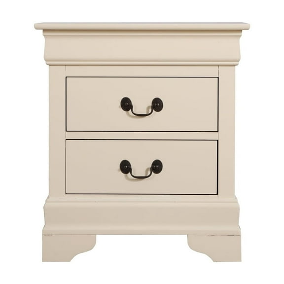 2-Drawer Nightstand - Beige Wood Veneer - Fully Assembled - Dovetail Drawers