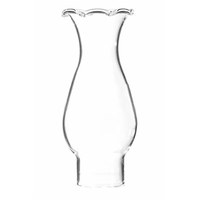 Lámpara B&P con chimenea de cristal transparente, 3 cm x 11 cm, tapa rizada