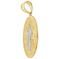 thumbnail image 2 of 14k Yellow Gold White Rhodium, Saint Benedict Medal Pendant Religious Charm Oval 21mm, 2 of 4