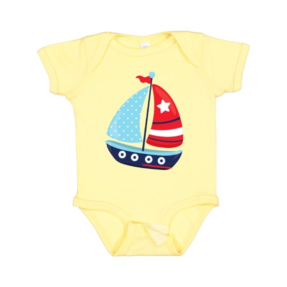 Inktastic Sailing Boat, Sailor, Sailing, Sails, Boat, Ship Boys Baby Bodysuit