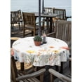 thumbnail image 2 of Outdoor Tablecloths with Umbrella Hole & Zipper, Spring Wildflowers Round Tablecloth 54 Inch, Watercolor Rustic Flowers Floral Leaves Waterproof Table Cloth, Patio/Pool/Picnic Table Covers, 2 of 8